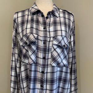 SANCTUARY Boyfriend Plaid Button-Down Shirt